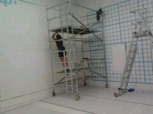 Starting the last panel of high res Grid graphic mural