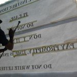 Dishoom sign writing process NGS London sign writing near us. Aphroditi interiors.