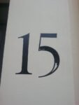 Black number 15 painted by hand