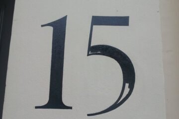 Black number 15 painted by hand