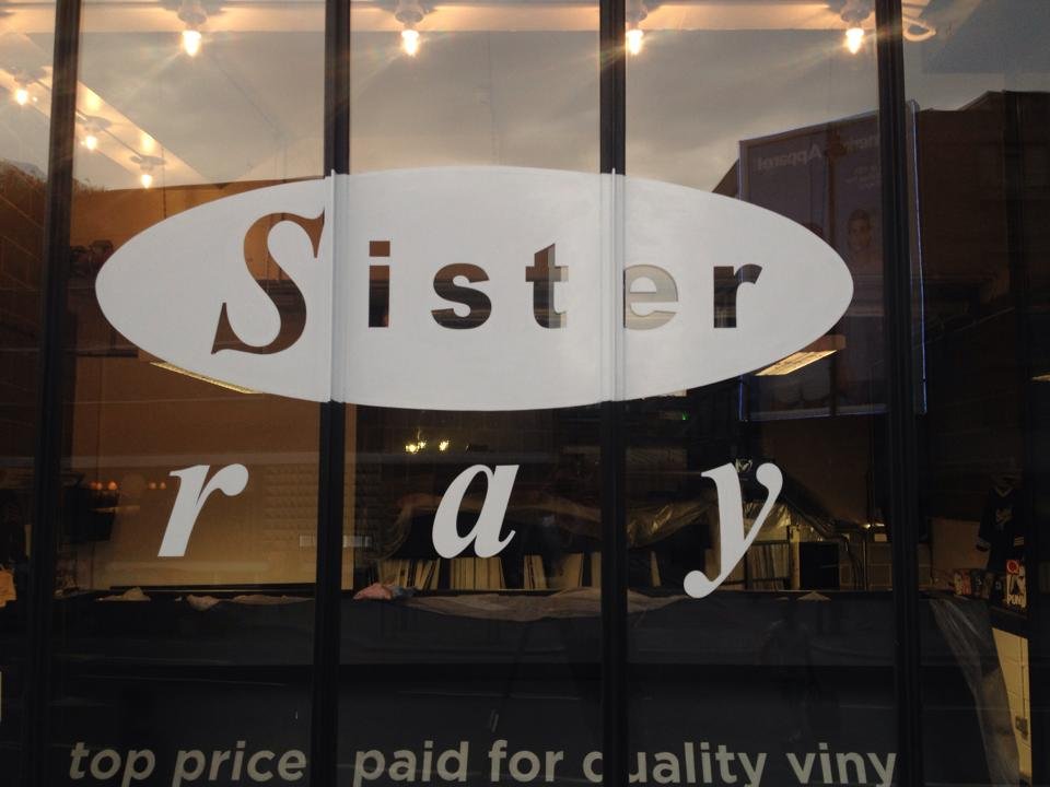 Sister Ray Record Shop signs painted Traditionally sigwriting near us, NGS signage signs.