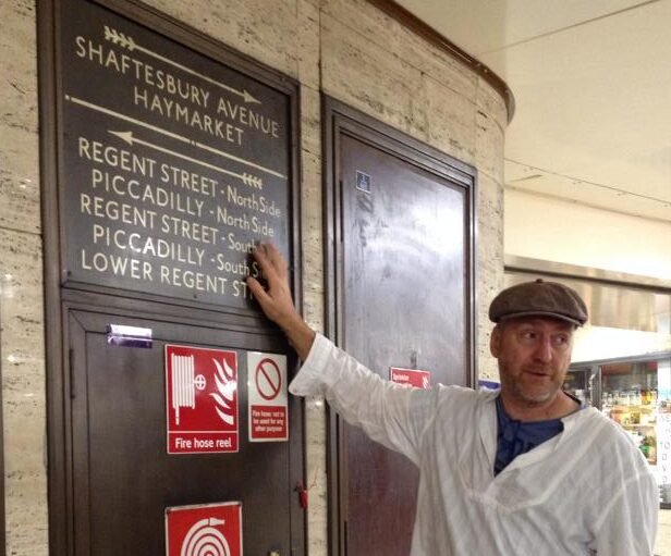 Johnston lettering Piccadilly station London