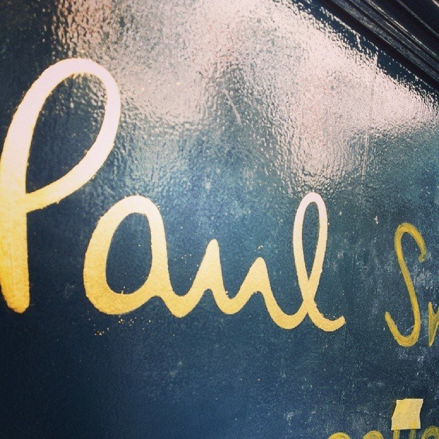 Paul Smith shops in London gold leaf lettering by Nick Garrett