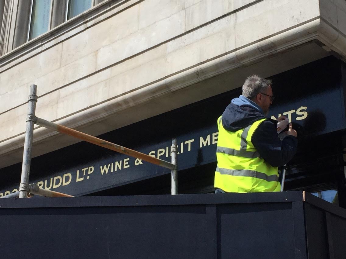 Pure Gold Shop Signs, NGS signwriting Studio Gold leaf book signpainting book urban distressed NGS London ghost sign lettering