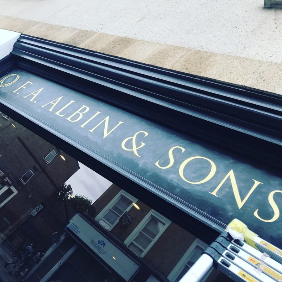 NGS Trajan serifs Painted galleries and shops NGS signwriters