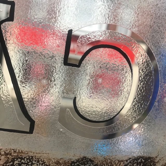 Burton shop Restoration signwriting, gold leaf restured window lettering, NGS London, 