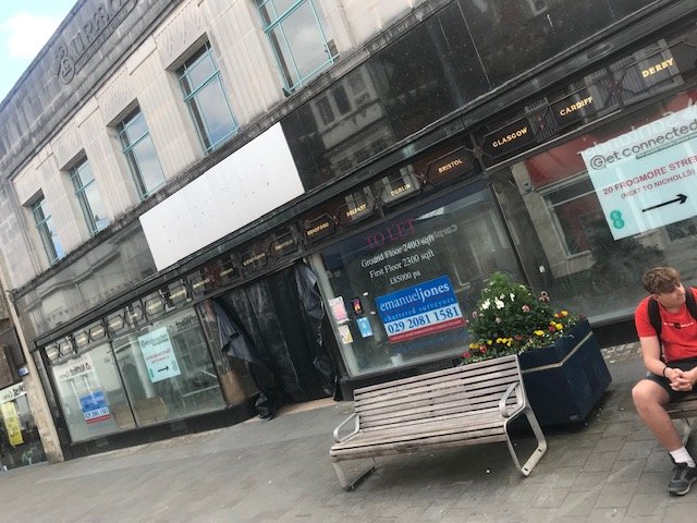 Burton shop Restoration signwriting, gold leaf restured window lettering, NGS London, 