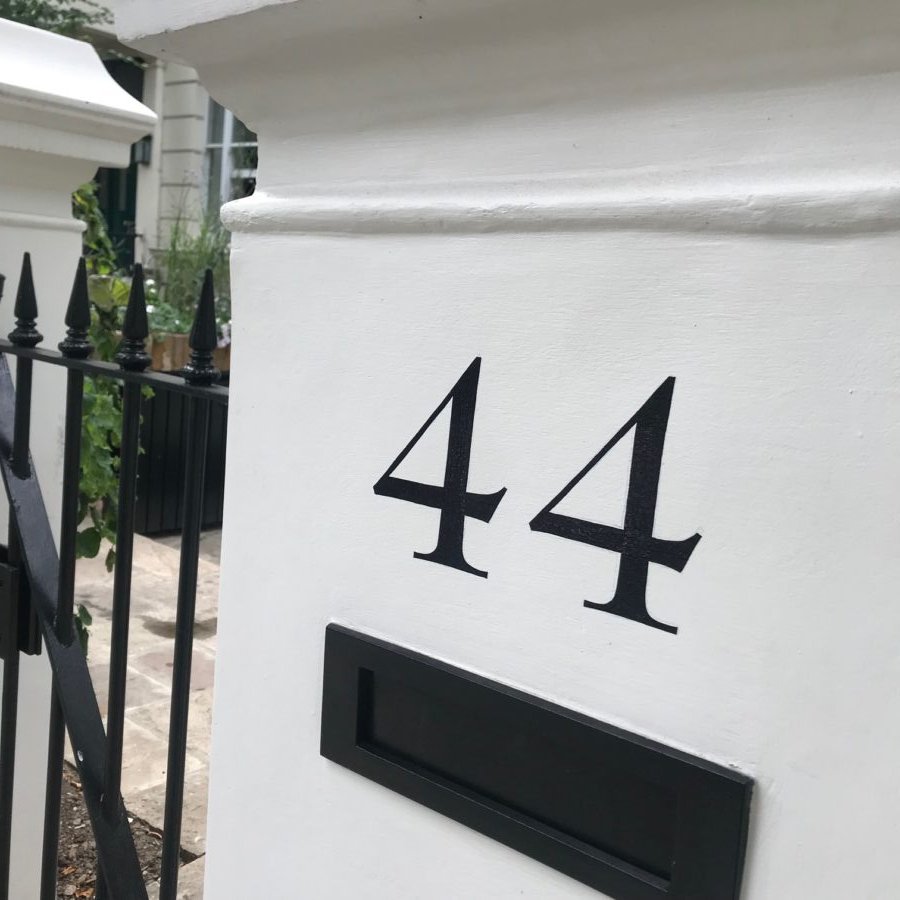 London’s Hand Painted Gold House Number signs