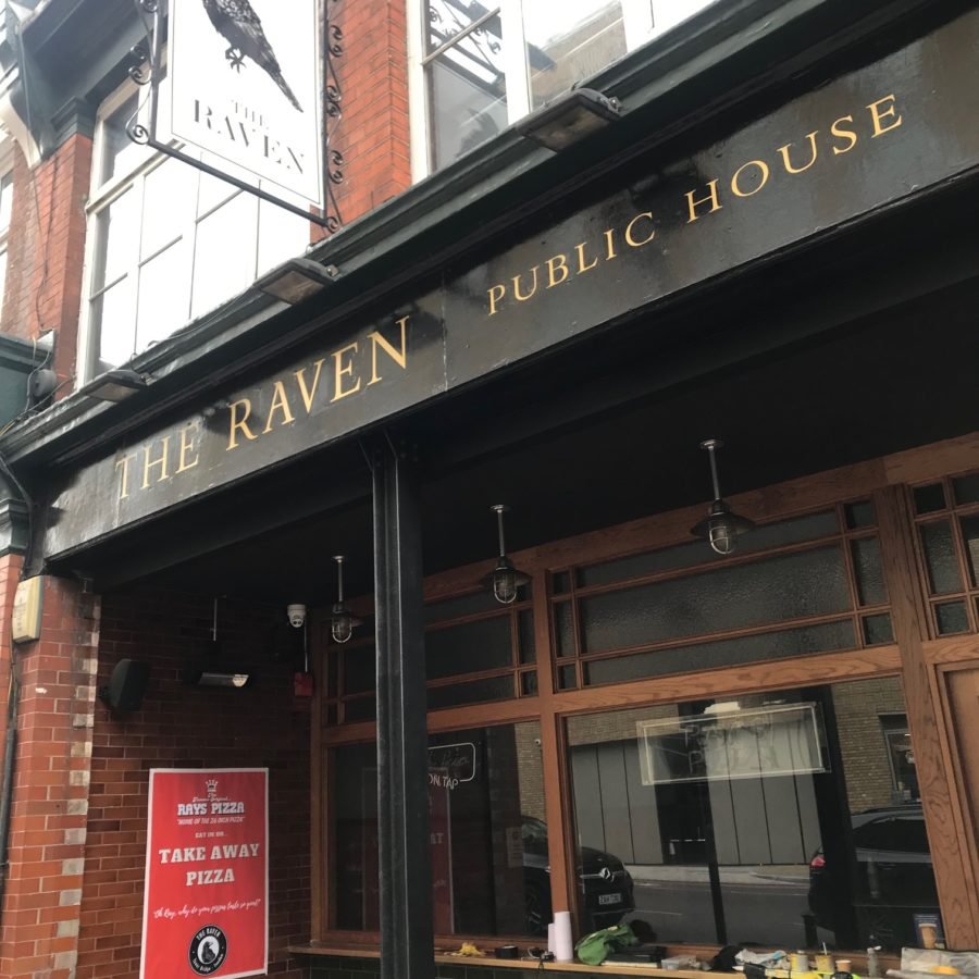 The Raven Pub Tower Bridge Traditional London signwriting Nick Garrett Signwriters