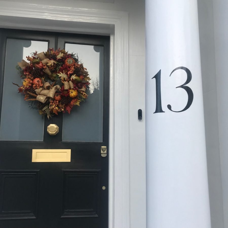House numbers – hand painted by NGS of London