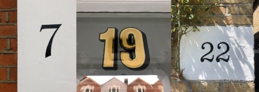 NGS Painted House numbers names Traditional sign writers of London NGS Dulwich Margate Chelsea signwriters