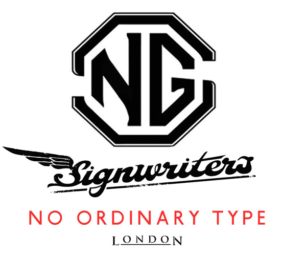 mix of contemporary classic Sign Writing London - Wall signs, House number signs, Gold Leaf Shop window signs, House Numbering, Painted brickwork lettering, Office wayfinding missions NGS