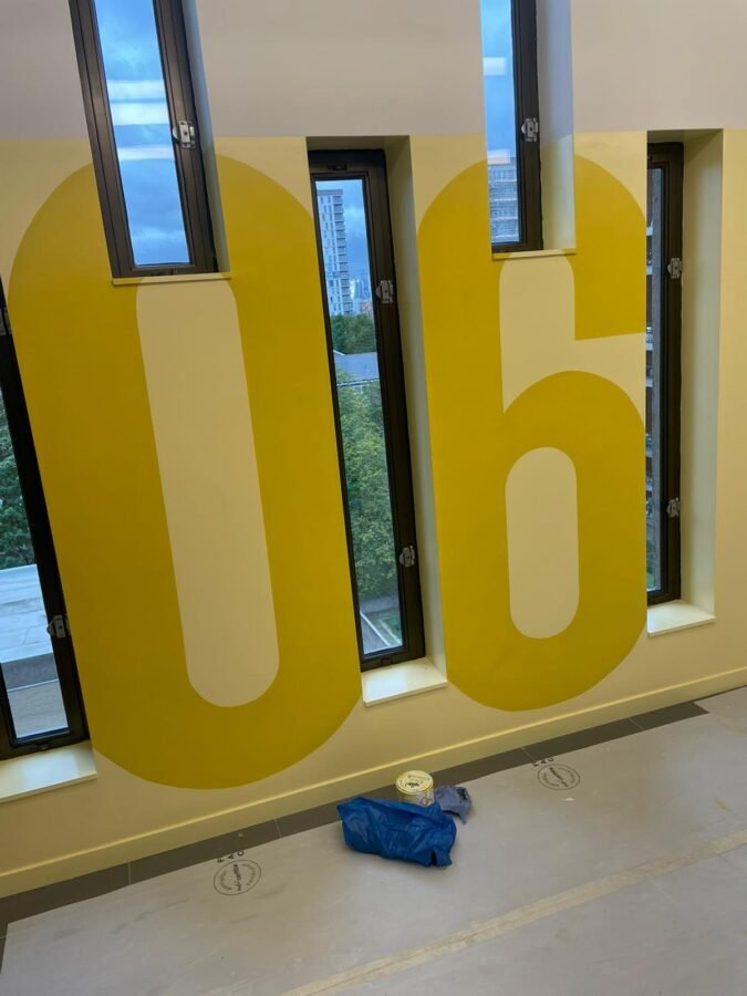 Wayfinding signs hand painted Balfron T 001 51.49456765499576, -0.17415278042634838, Chelsea, Fulham road Signwriter, 51.513286138657314, -0.13605138048658413 painted shop signs Soho 51.52381789141246, -0.0772289866369295, Notting hill, Shoreditch signs, City of London, Seraina, Nick Garrett signage,