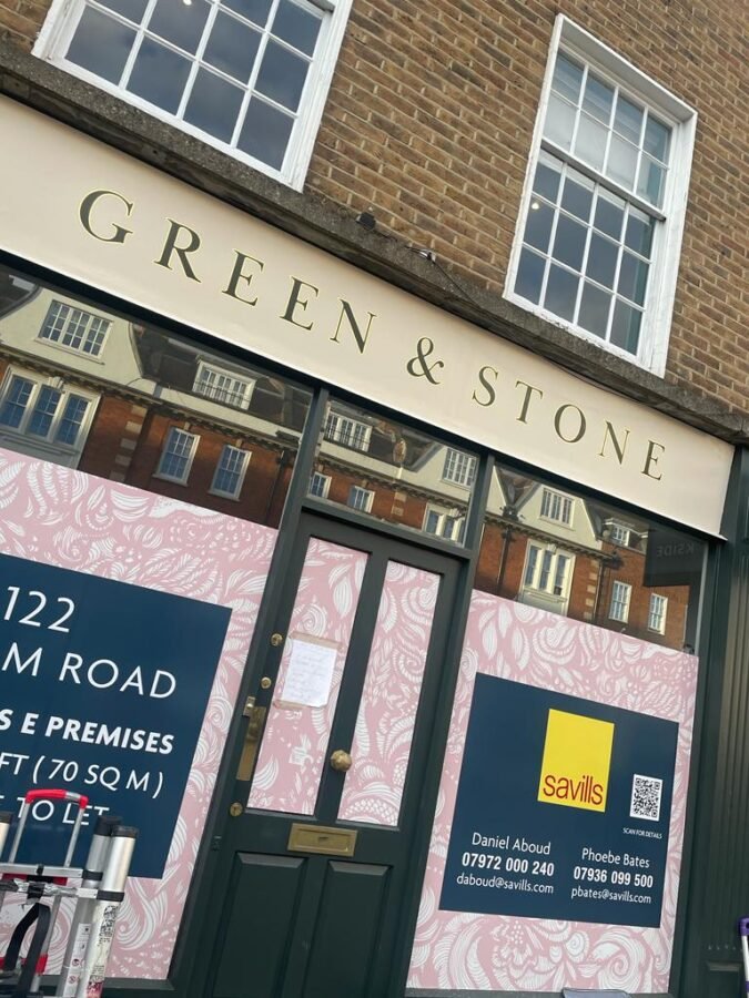 Green and Stone Sign gilding NGS london sign writer near me 0007111