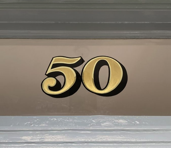 Gold House Numbers London Sign Writer Nick Garrett Seraina Baumgartner NGS