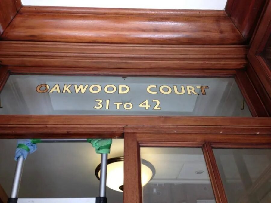 Caslon Type by NGS London, The-Gables-Margate-fanlight-NGS-sign-Gilding-on-Glass