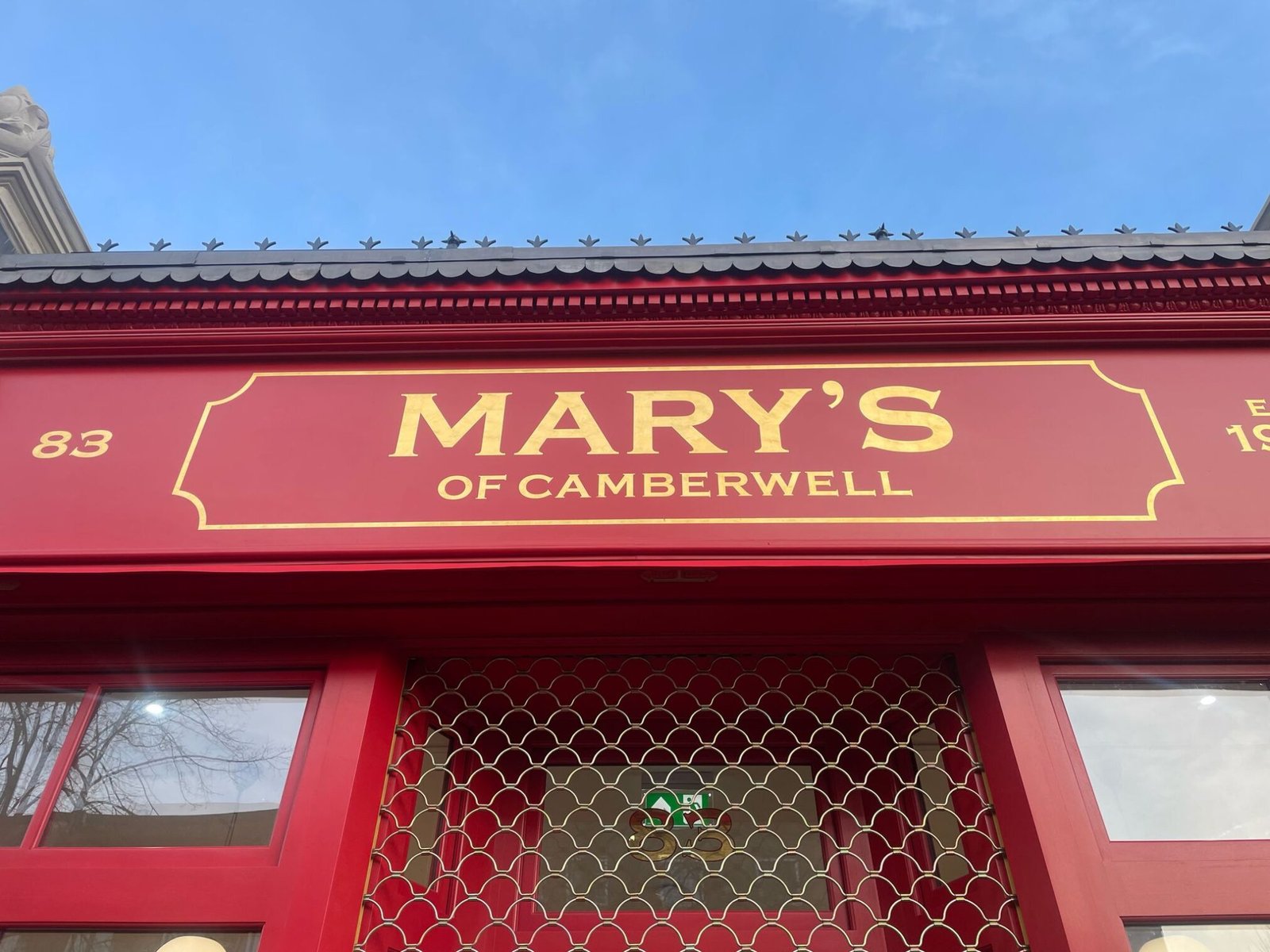 Traditional Shop sign writing.London, Mary's Nightime 2