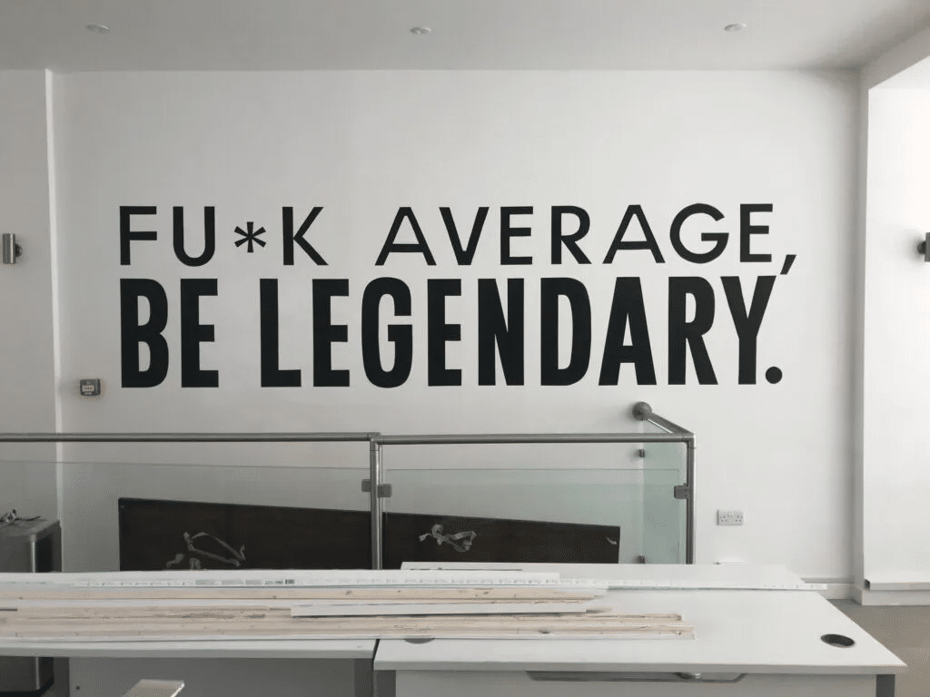 Wall art Schools large quotes mission signage London Sign Writer Nick Garrett Seraina Baumgartner NGS