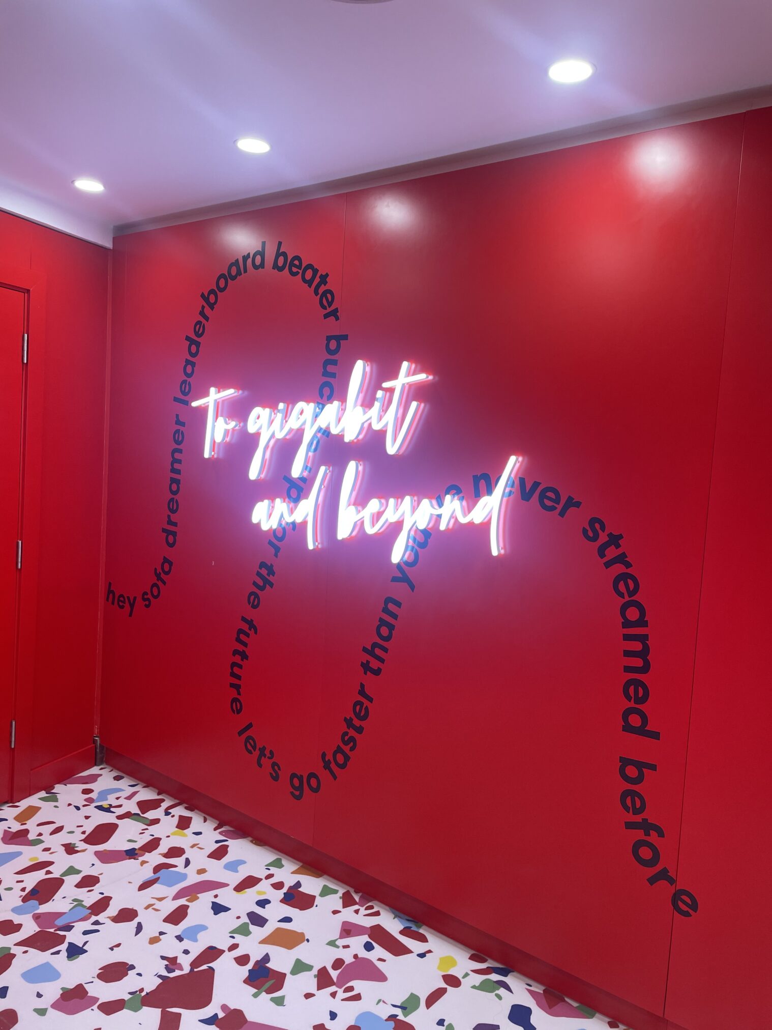 O2 Virgin Media signage NGS, NGS Team signwriters London Mission statements, office, Mall, Gym sign writing murals