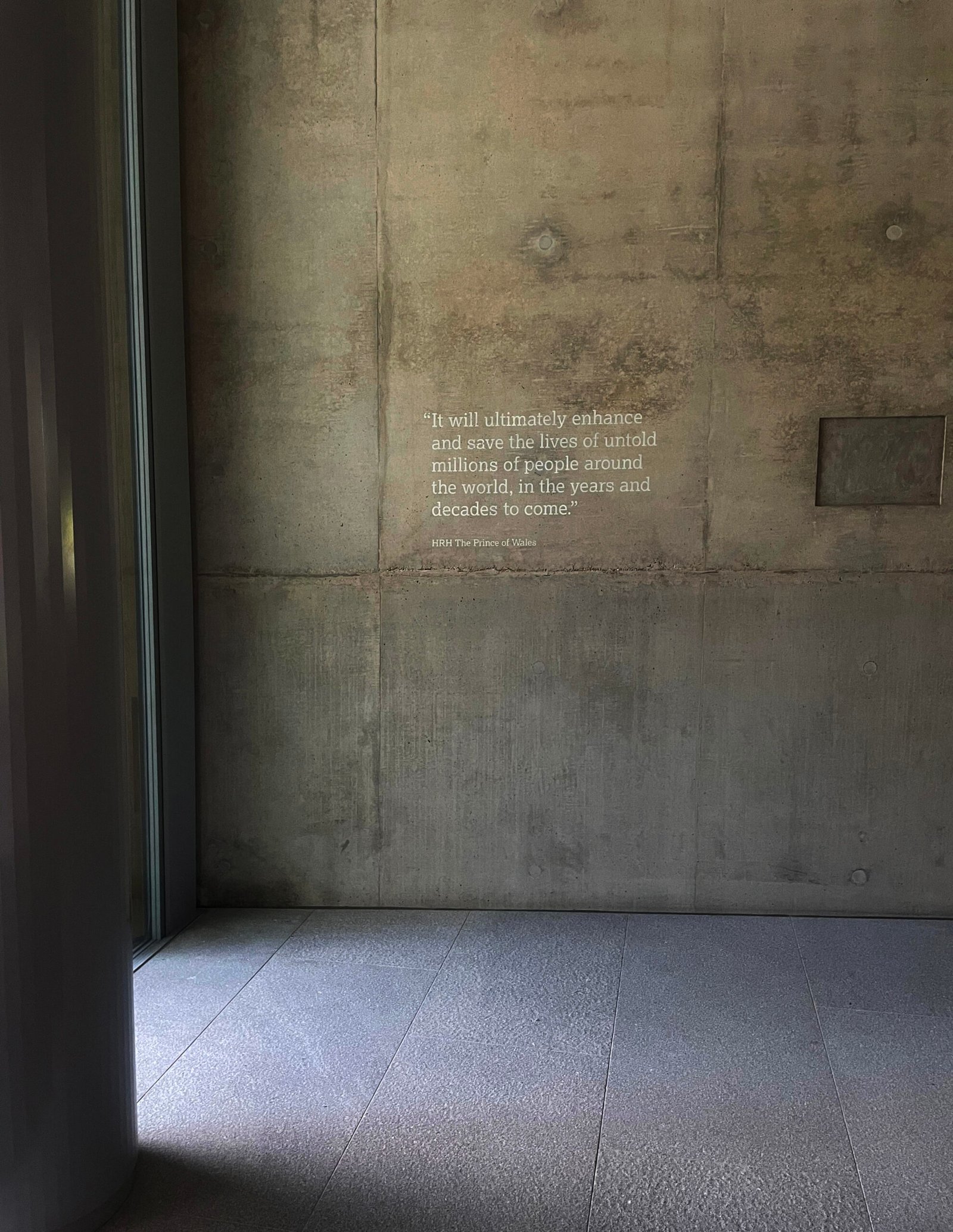 NGS hand Painted gesso sign writing lettering for AstraZeneca Cambridge wall Plaque 001