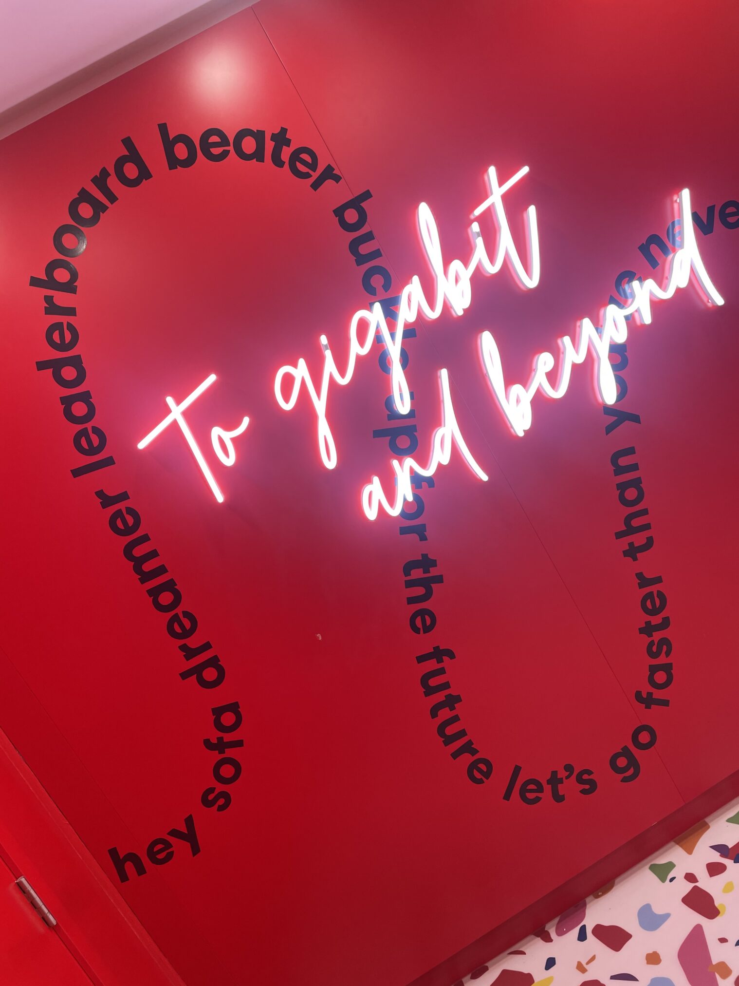 O2 Virgin Media signage NGS, NGS Team signwriters London Mission statements, office, Mall, Gym sign writing murals