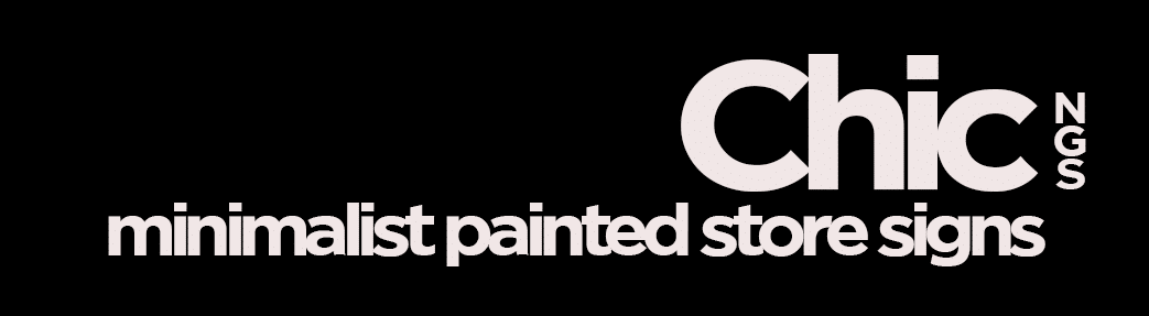 CHIC SHOP + HOME SIGNS, Fitzrovia, Bloomsbury, Soho, Mayfair Moda Hove custom sign writing by NGS bronzed aged wall art logo