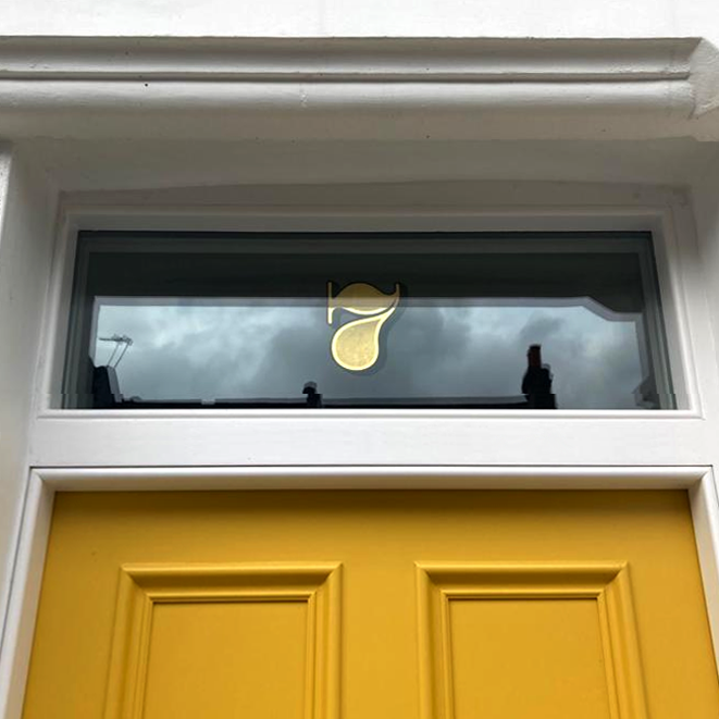 Traditional Sign Writer NGS London. House numbers gold