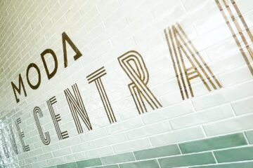 Moda Hove custom sign writing by NGS bronzed aged, chici modern wall art logo