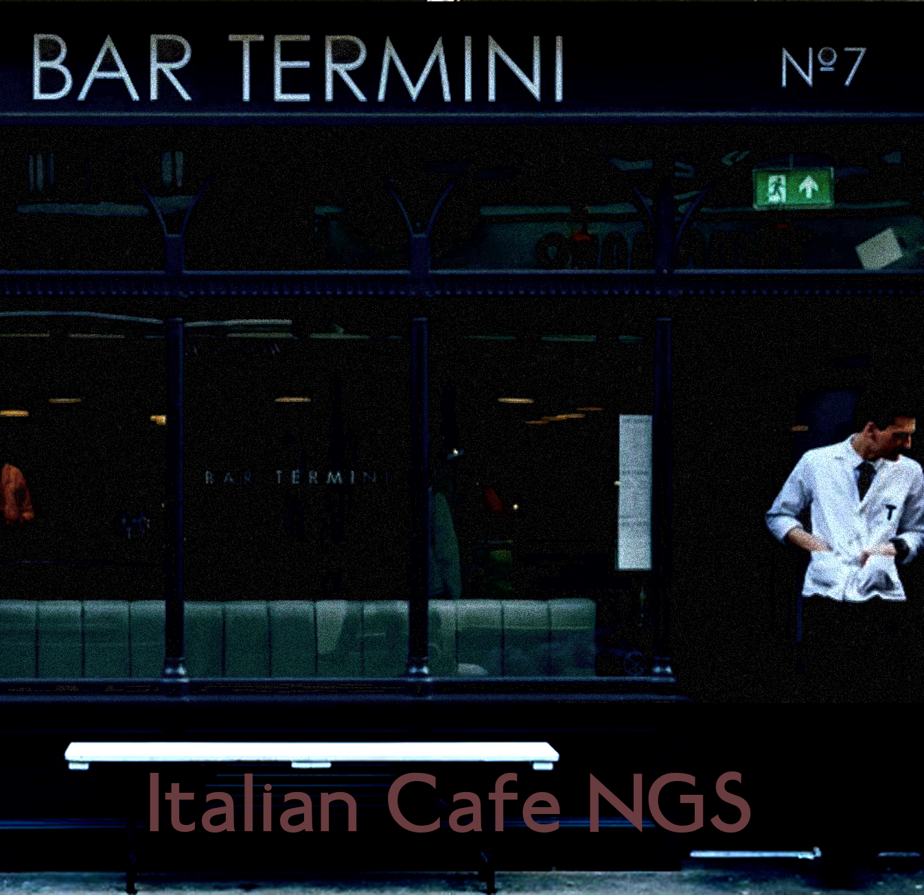 ECC cafe coffee house  SOHO, signage NGS Chiswick