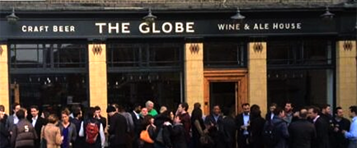 The globe pub sign writing