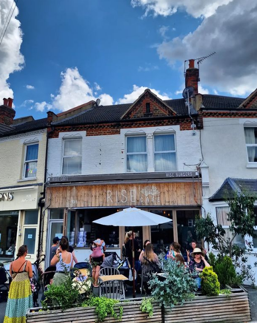 Rise cafe signage Brockley London by NGS