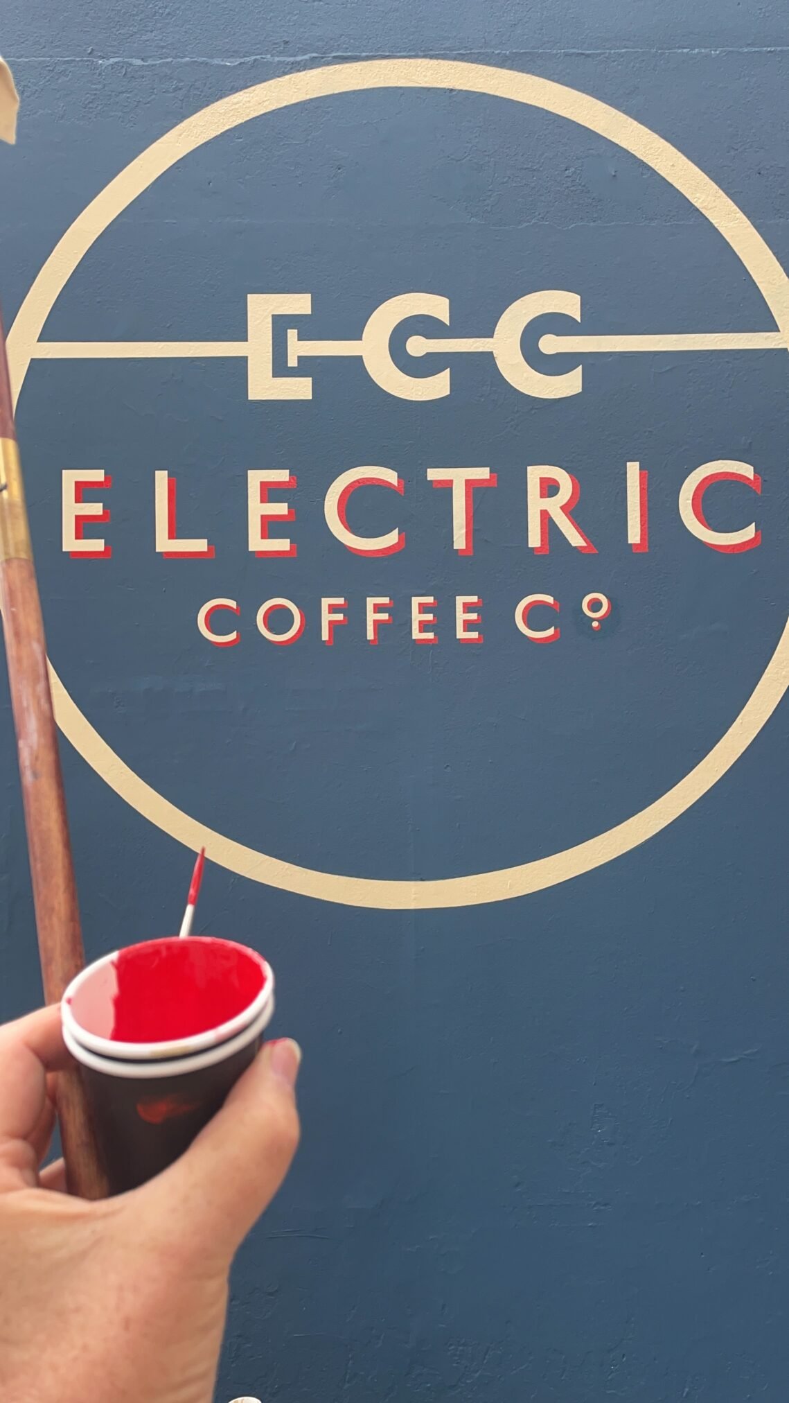 NGS Johnston font on Electric Coffee Cafe sign West London.