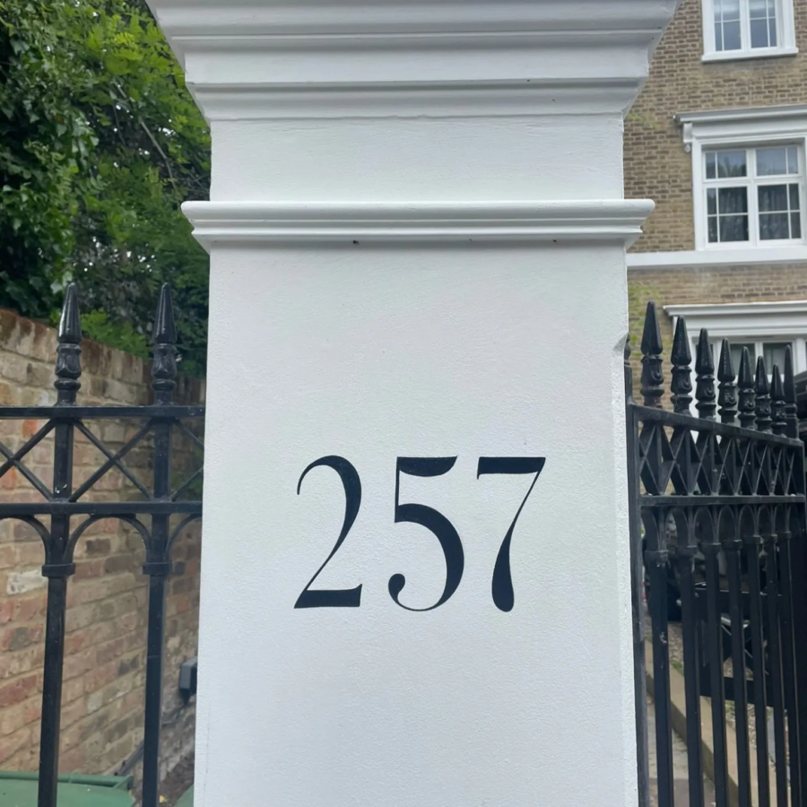 house numbering NGS Shop gilding Traditional Sign Writer NGS London. Marylebone, Mayfair, Soho,