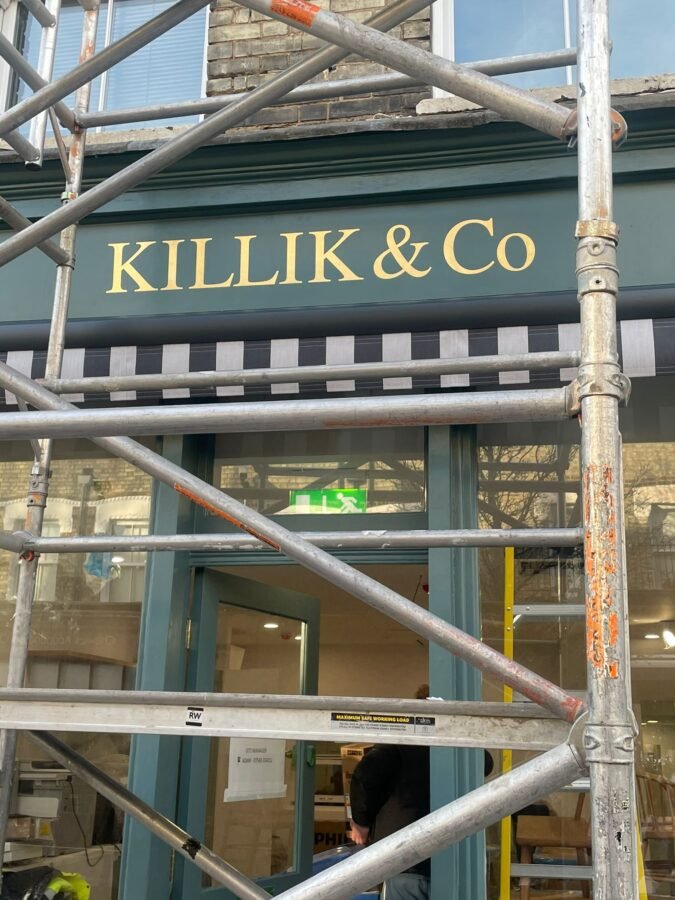 Traditional Sign Writer NGS London. sign painters London NGS. Chiswick Marylebone, Mayfair, Soho, Borough market cafe coffee house signage NGS Chiswick