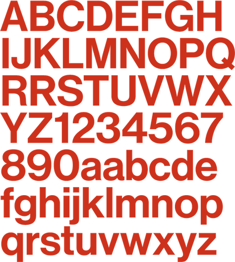 The Font Bureau’s Neue Haas Grotesk, the “original” Helvetica. NGS Sign and Font production.