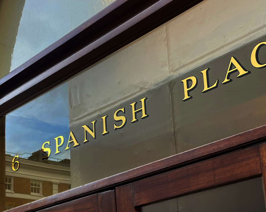 Gold leaf Transom Letters by Nick and Seraina NGS Garrett Signs, Mancester Sq, Spanish Place, Gold Transom Letters by Nick and Seraina NGS Garrett Signs, NGS Truecut Trajan-Type face designers-Rome inspired font design-002-NGS