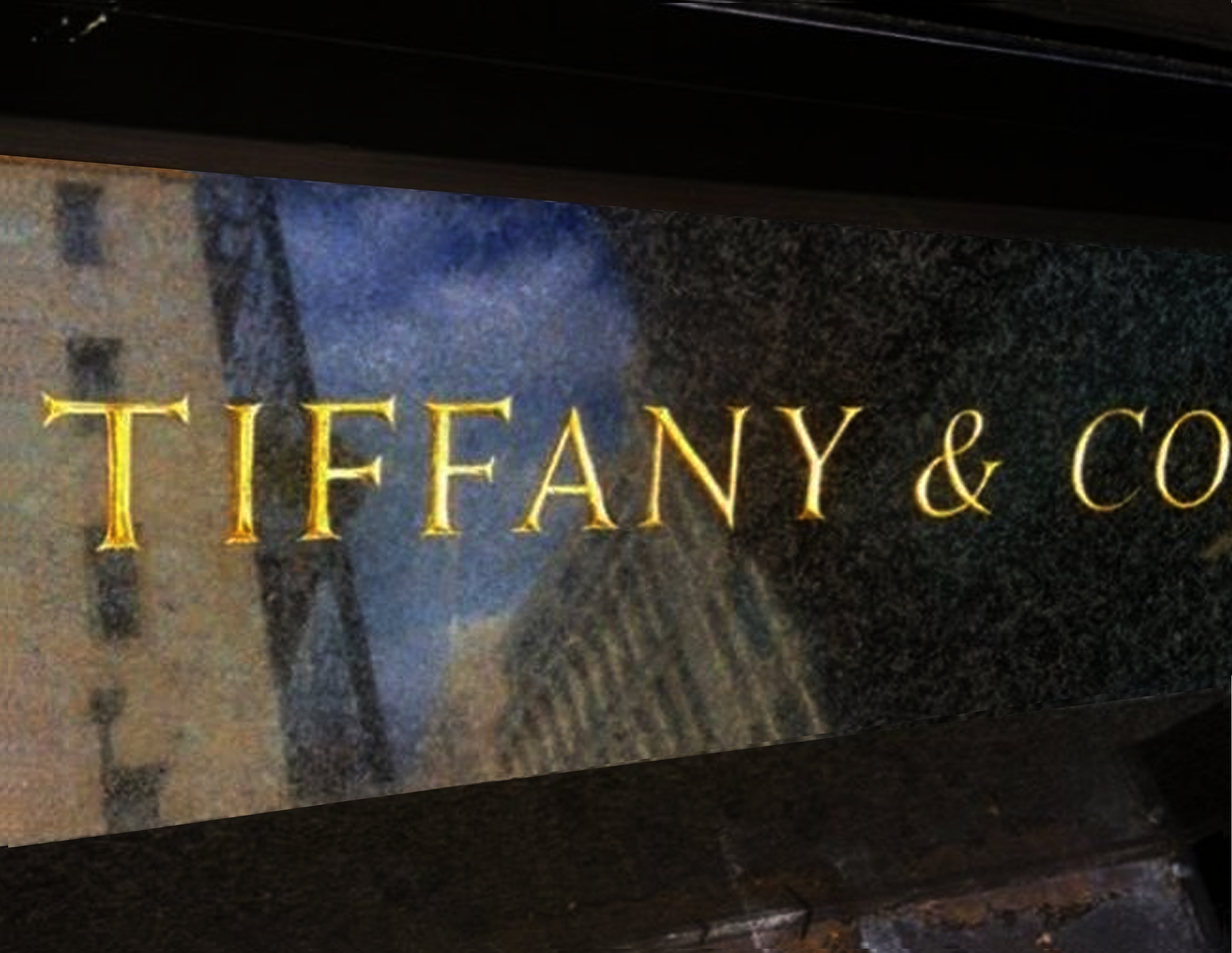Tiffany Gold Leaf Restored Roman Lettering Bond Street NGS. Specialist vintage lettering artists. retro vintage signage brand design