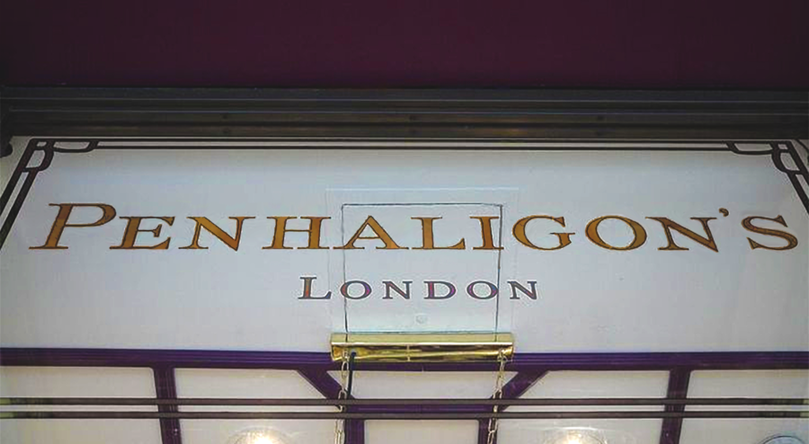 Penhaligon's glass gilding NGS London NGS Painted House numbers names Traditional sign writers of London NGS Dulwich Margate Chelsea signwriters