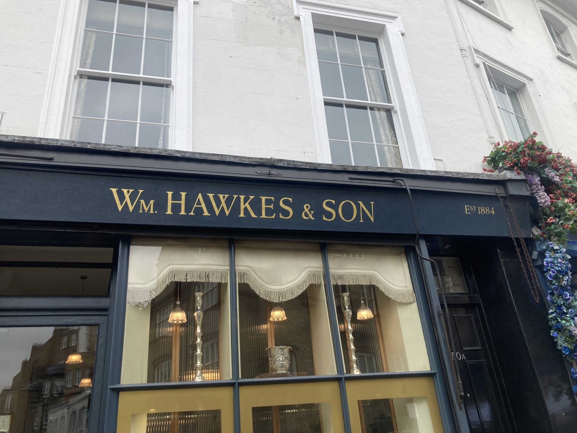 Hand painted vintage signs, Hawkes Jewellers Walton Street Chelsea, Fulham house numbers, Traditionally painted by hand