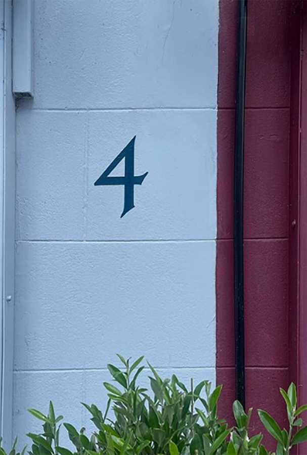 House numbering, Vintage retro hand painted House Numbers, Modern Twist house number sign writing