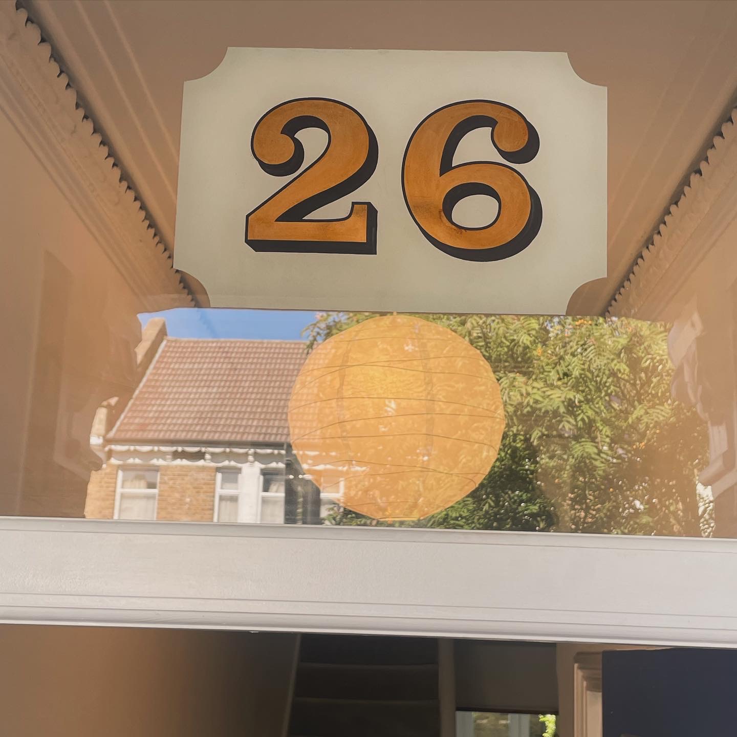 Vintage retro hand painted House Numbers, Notting hill signpainter, Brondesbury park vintage, house number sign writing