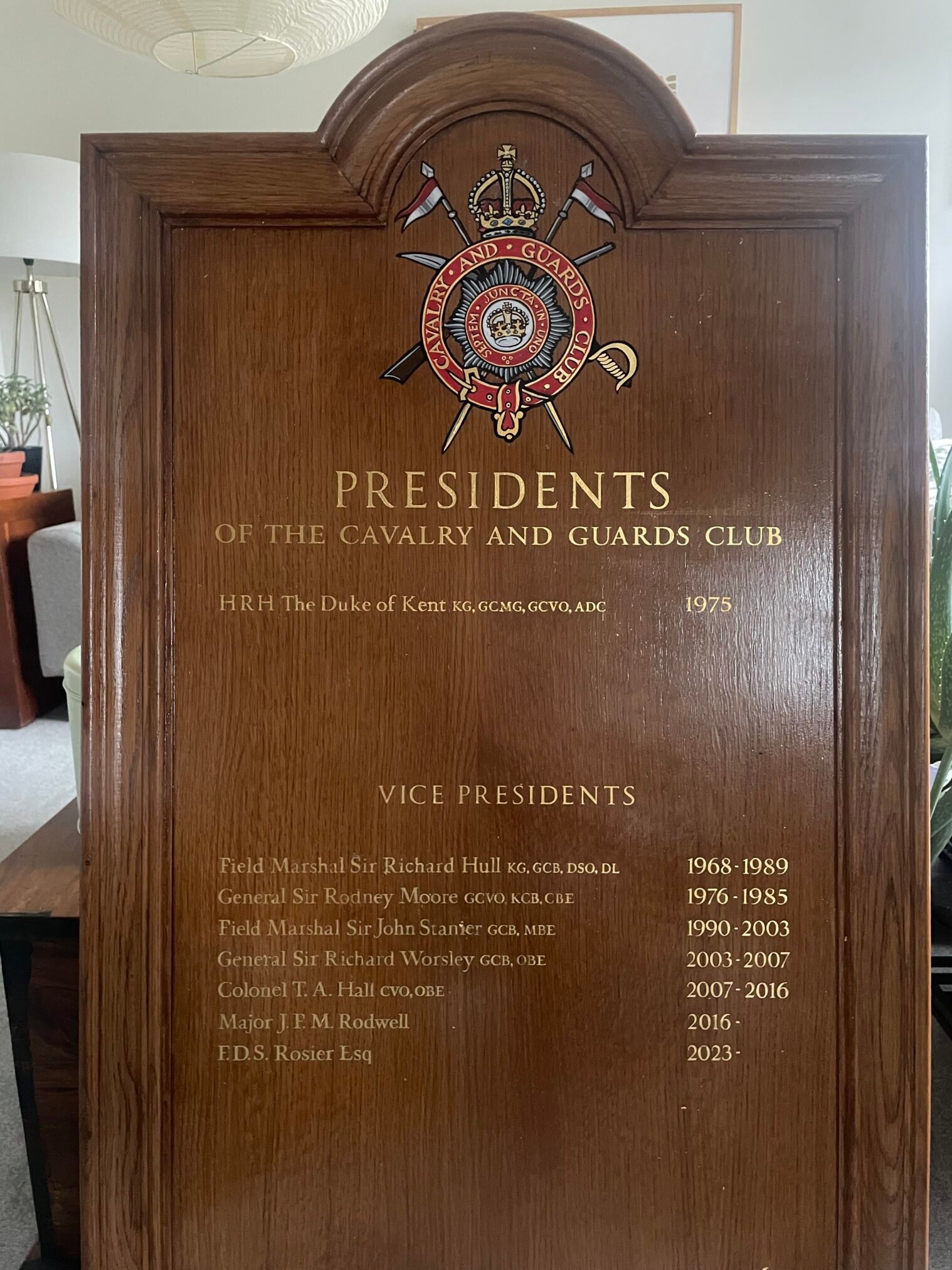 Honours Board sign writer, Cavalry and Guards London