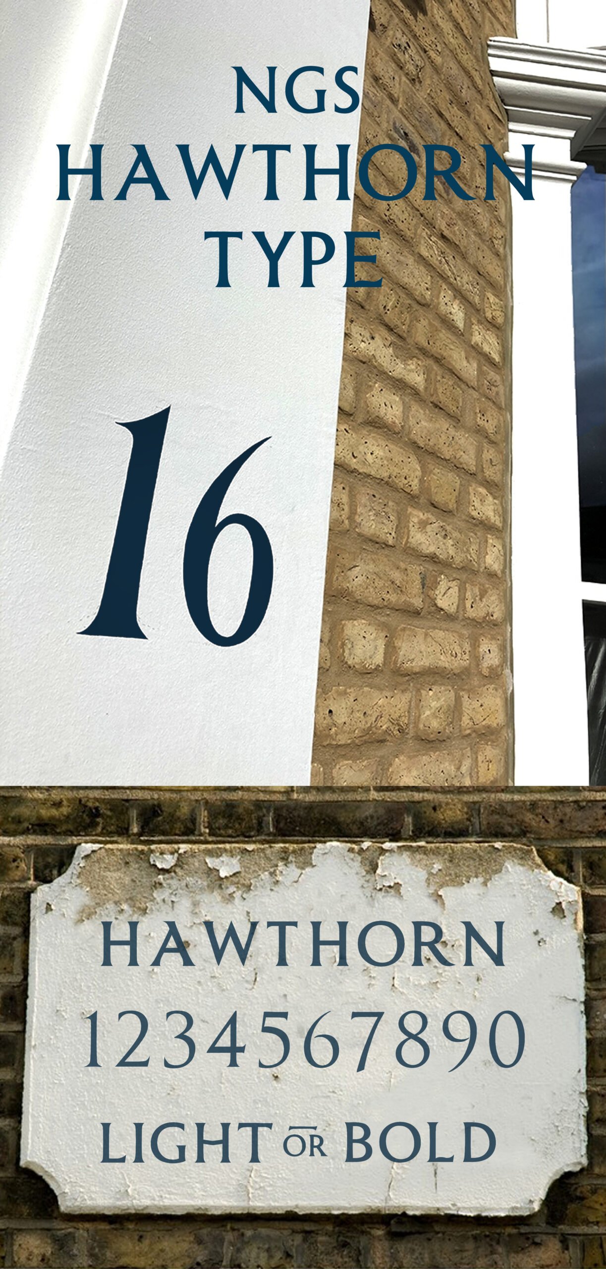 House numbers painted by hand on Pillars NGS London