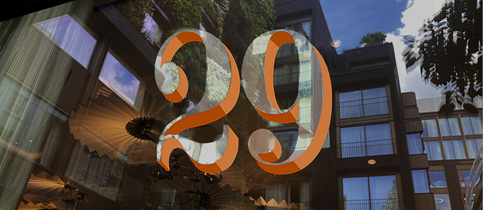 Gold leaf house numbers on glass