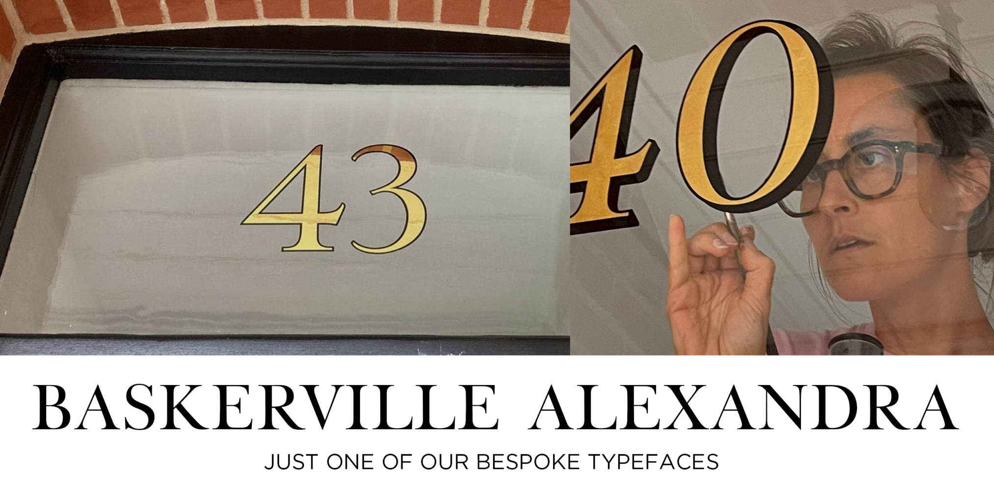 Gilded Gold leaf Transom numbers, Victorian Fanlight painted by Seraina Signs