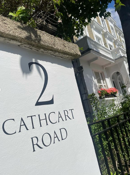 House numbers painted by hand, Titles, names, painted in London, Hand crafted Traditional Numbering.