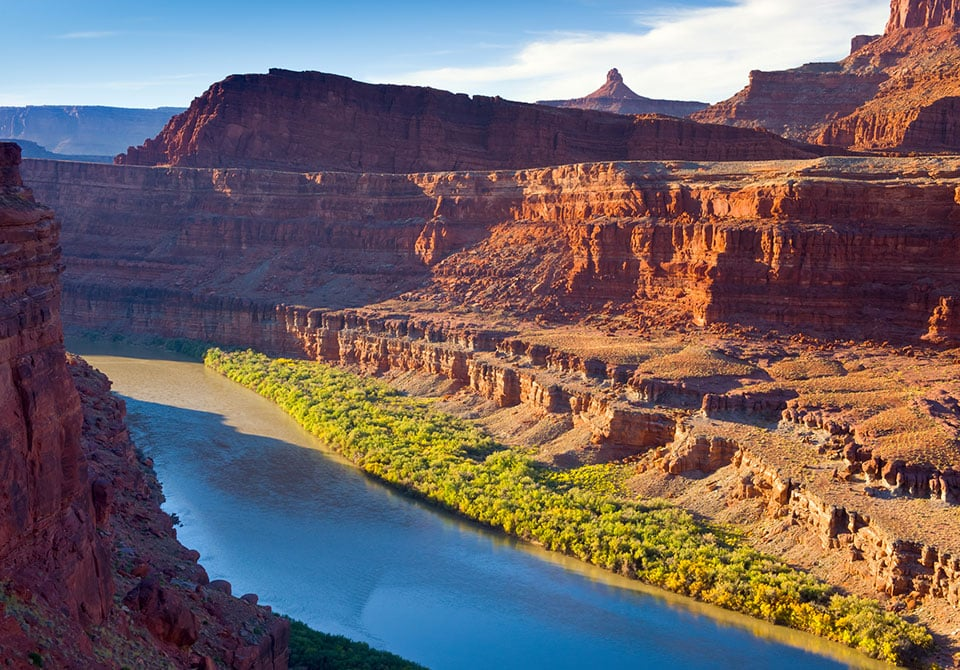 Colorado river winds into Moab, Utah. USA, Elsie's of Moab, Jailhouse cafe Moab Utah., NGS Brand design