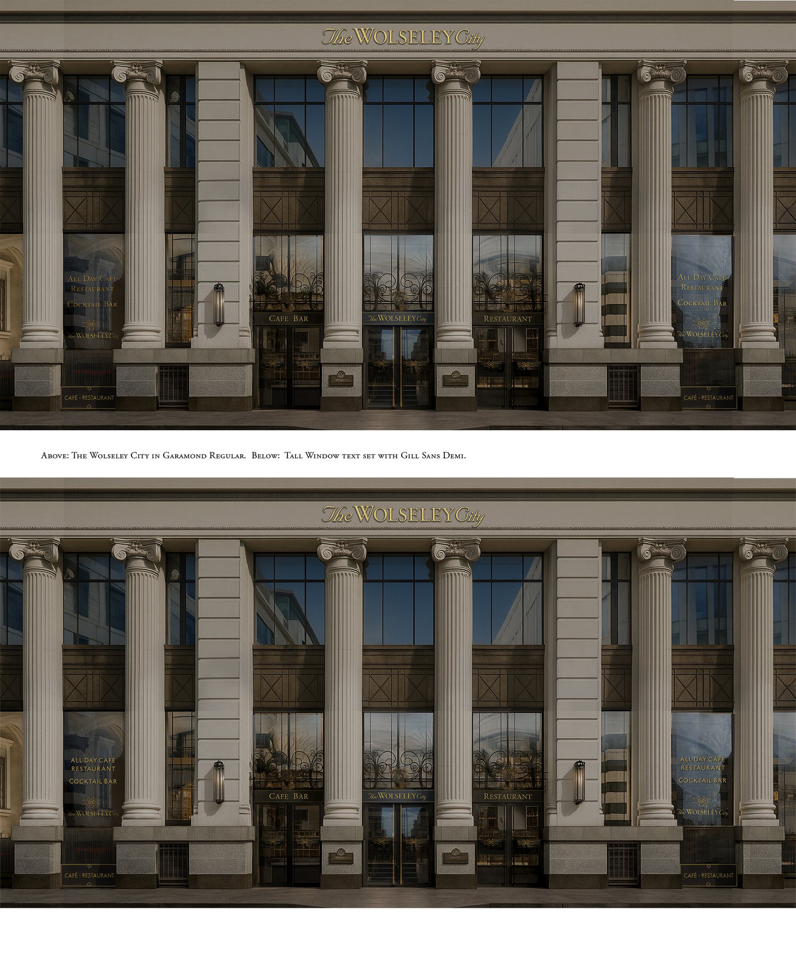 The Wolseley City Gold Signage. TWC Full visual final sets