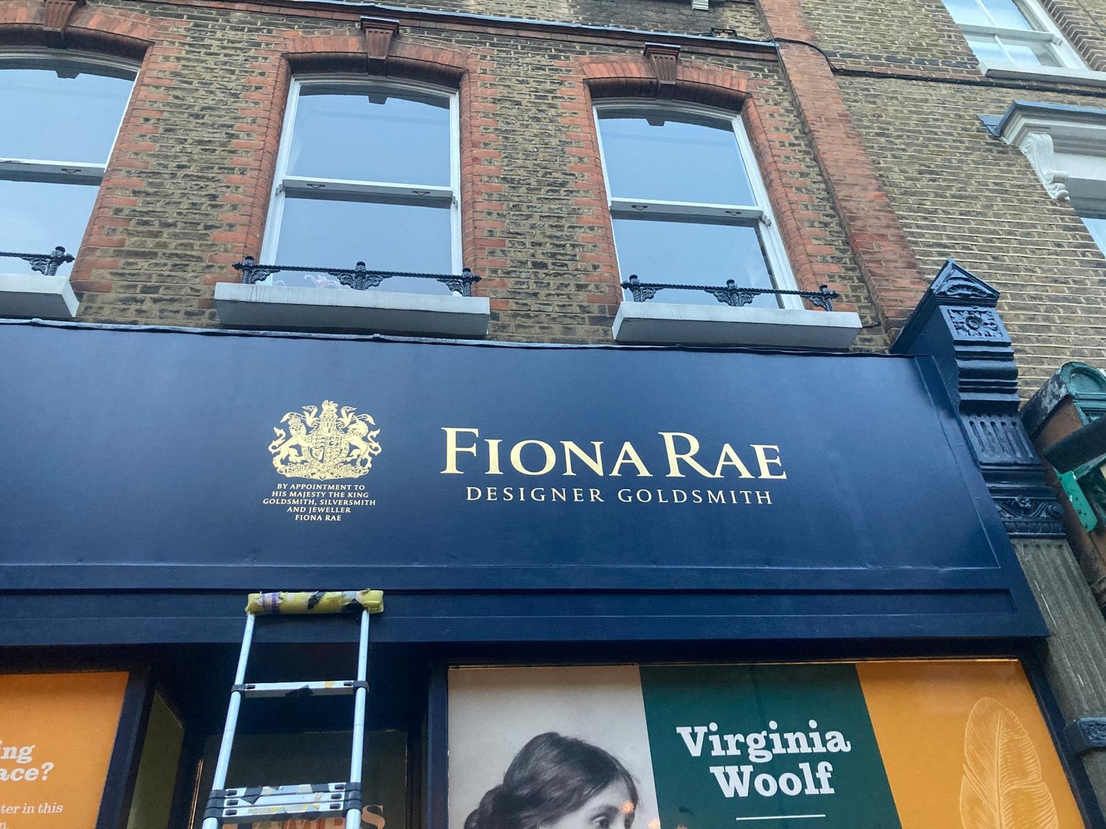 Fiona Rae Roman Lettering in London, By NGS traditional Signwriting Fiona Rae Roman Lettering in London, By NGS traditional Signwriting