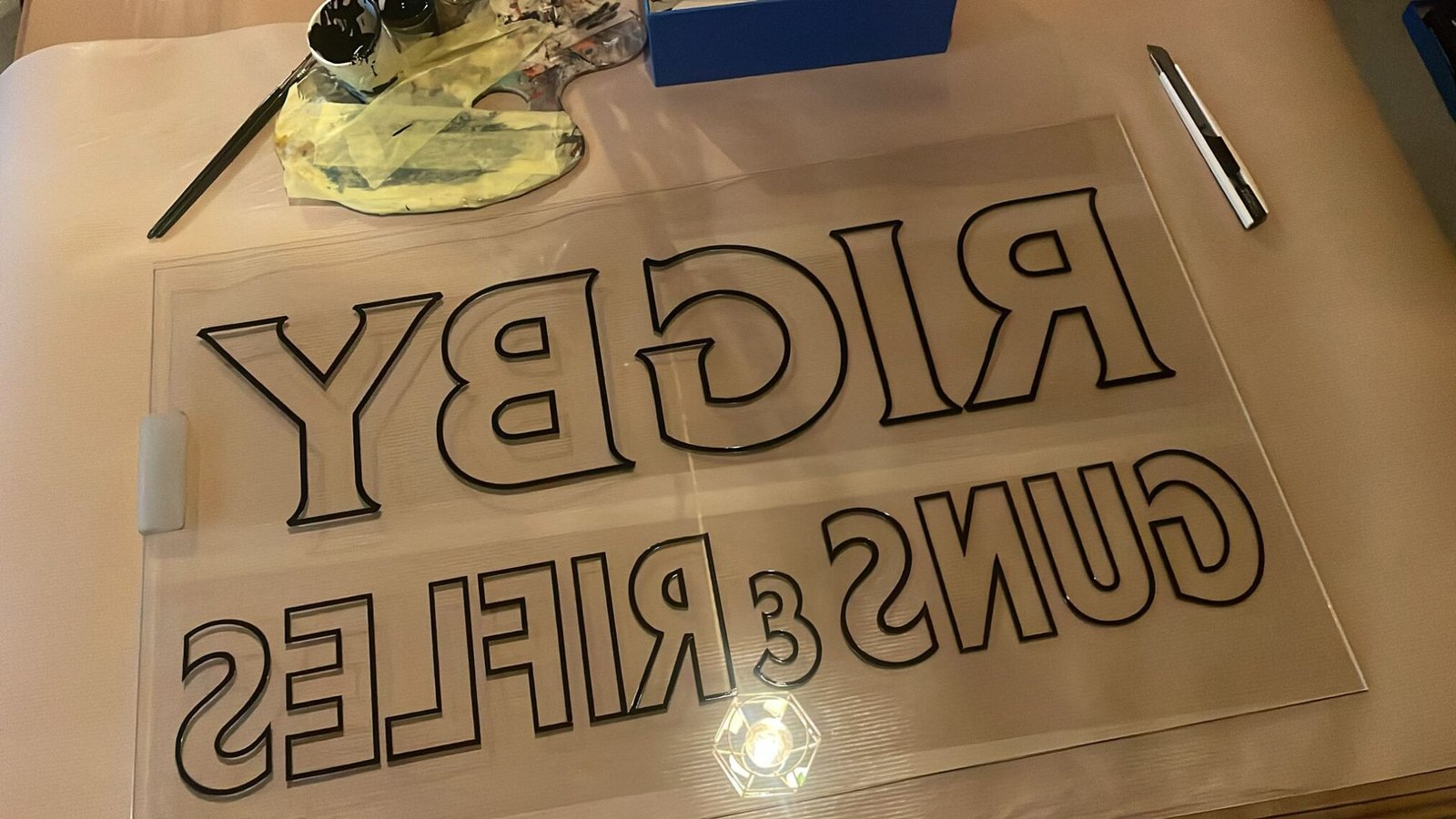 Case: Rigby Gun Makers - sign restoration. Rigby Guns makers restoration NGS signs